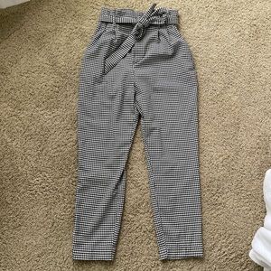 H&M Paper bag, houndstooth pants